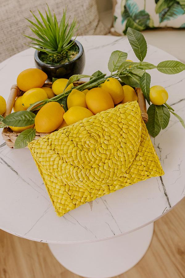 Impressions Sunny Refresh Woven Clutch in Yellow