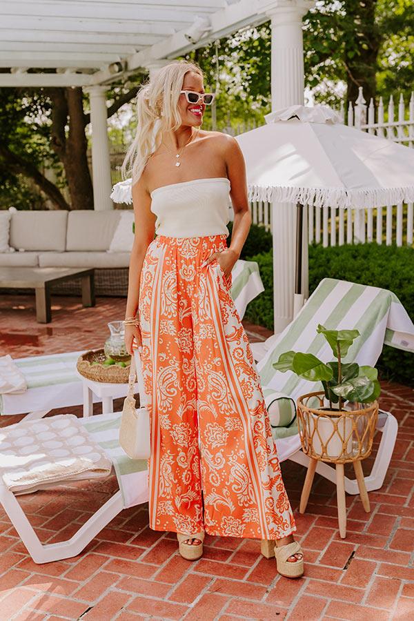 Impressions Sunny Smiles High Waist Satin Pants