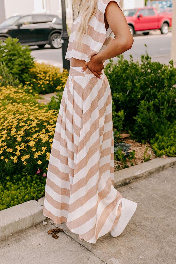 Impressions Sunny Stroll High Waist Midi Skirt