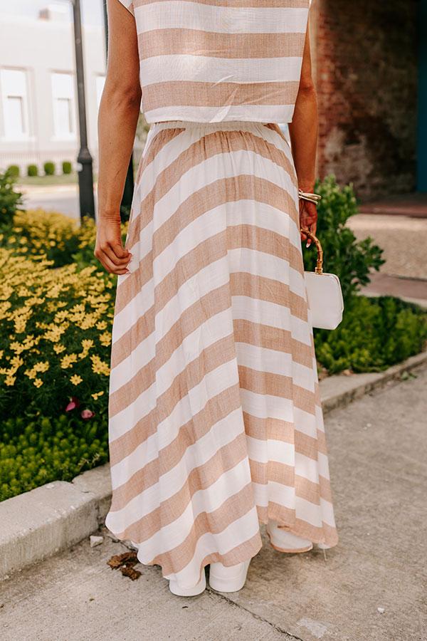 Impressions Sunny Stroll High Waist Midi Skirt