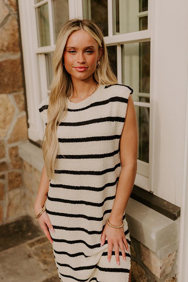 Impressions Sunset Sail Knit Midi Dress In Cream