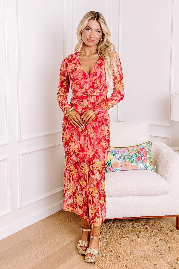 Impressions Sunset Silhouette Mesh Midi