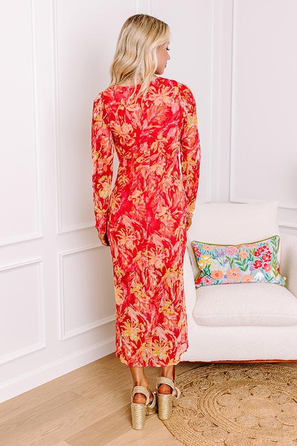 Impressions Sunset Silhouette Mesh Midi