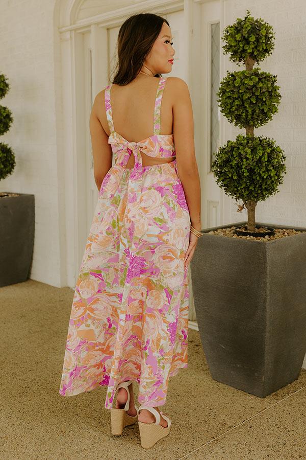 Impressions Sunset Twirls Floral Midi Dress