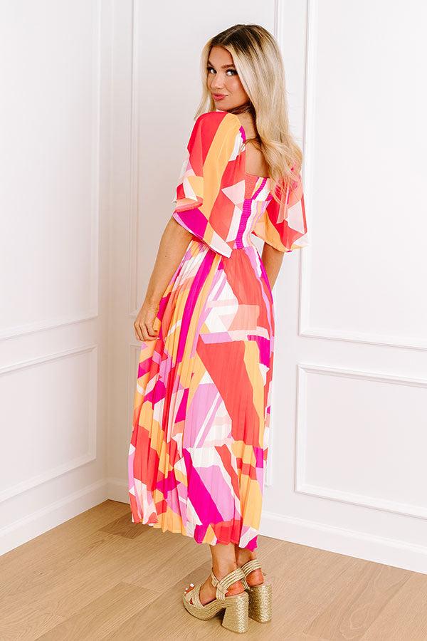 Impressions Sunshine And Sorbet Pleated Midi