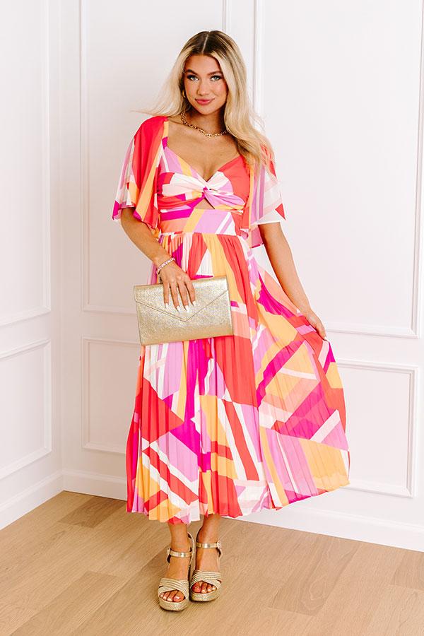 Impressions Sunshine and Sorbet Pleated Midi