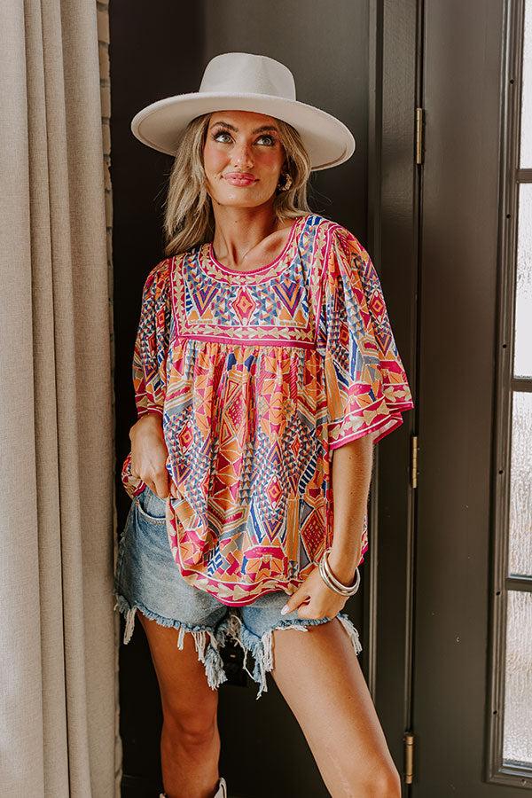 Impressions Sunshine Serenade Shift Top In Orange