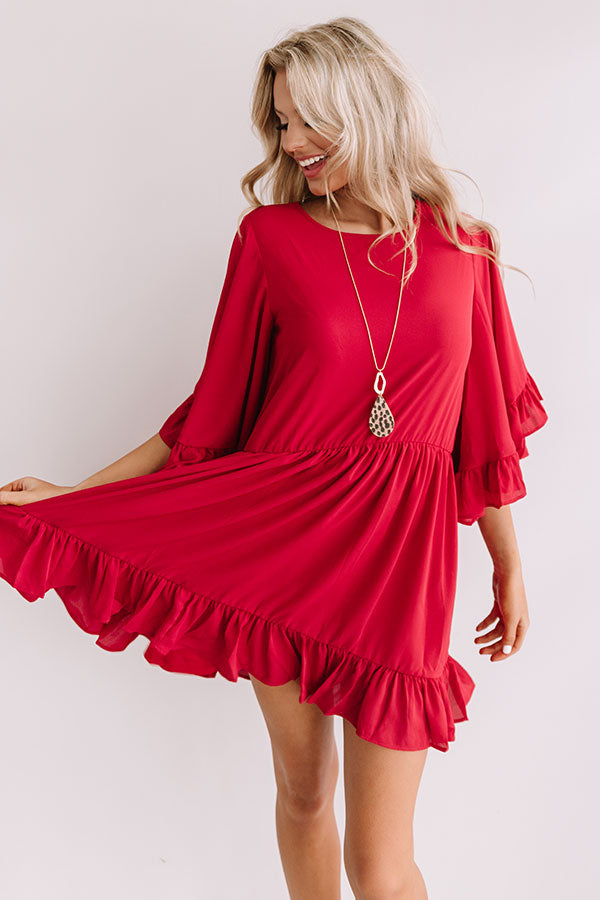 Impressions Sunshine Swing Shift Dress In Crimson