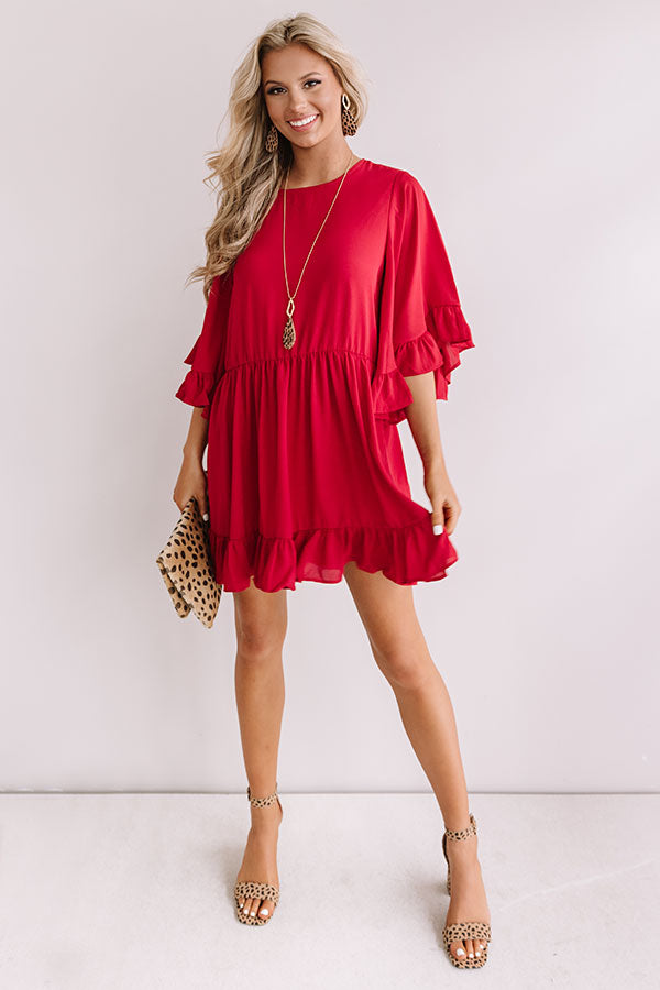 Impressions Sunshine Swing Shift Dress in Crimson