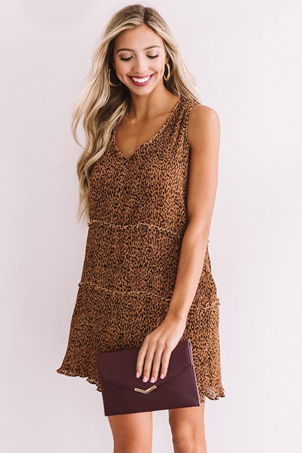 Impressions Sweet And Divine Pleated Leopard Dress