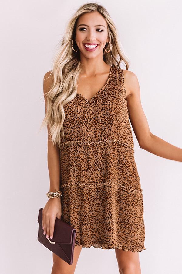 Impressions Sweet And Divine Pleated Leopard Dress
