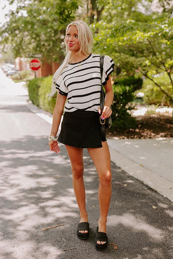 Impressions Sweet Charmer Knit Stripe Top in White