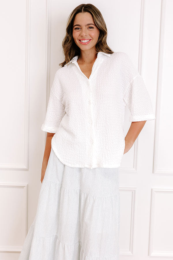 Impressions Sweet Coast Button Up Top