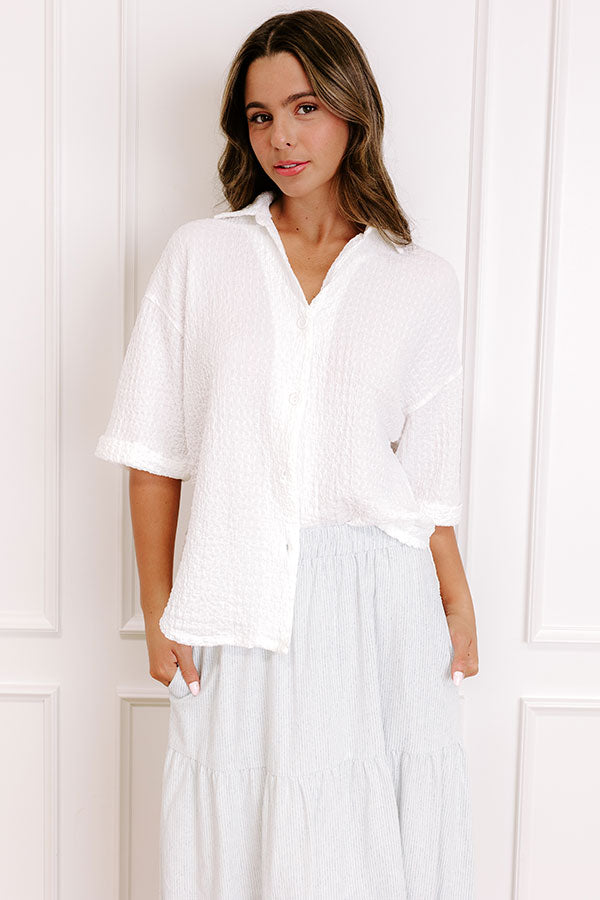 Impressions Sweet Coast Button Up Top