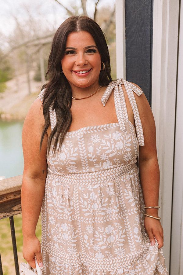 Impressions Sweet Embrace Floral Midi Dress Curves