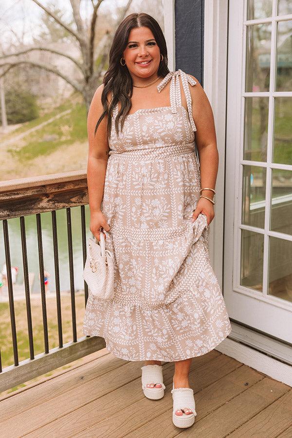 Impressions Sweet Embrace Floral Midi Dress Curves