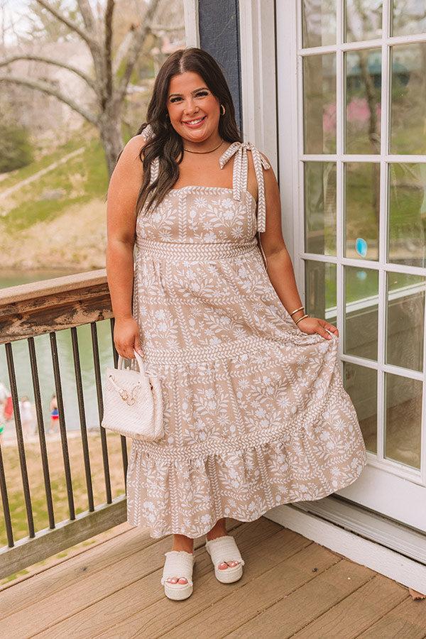 Impressions Sweet Embrace Floral Midi Dress Curves