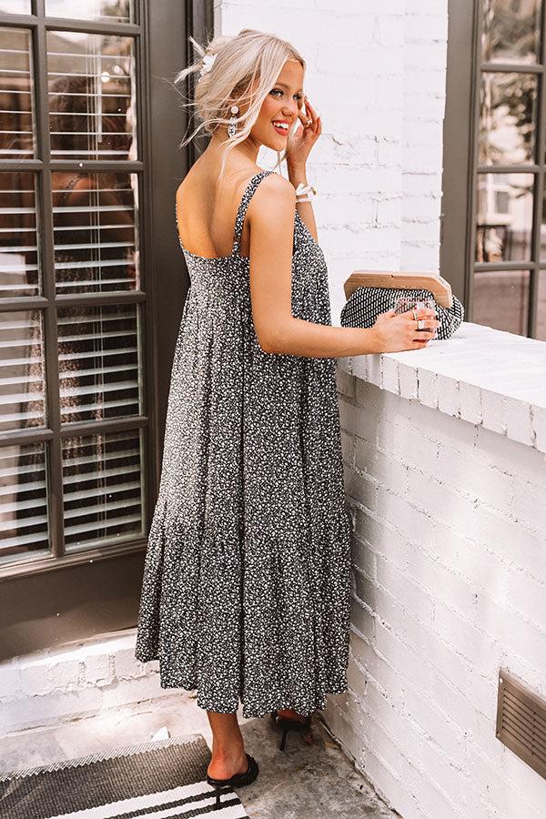 Impressions Sweet Intentions Floral Midi In Black