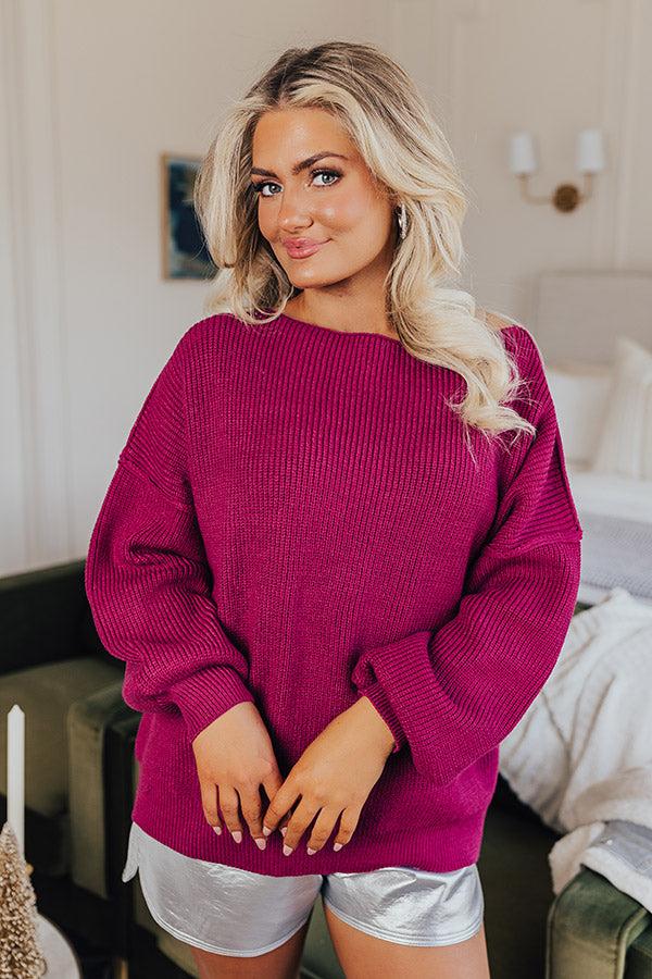 Impressions Sweet Match Knit Sweater In Orchid