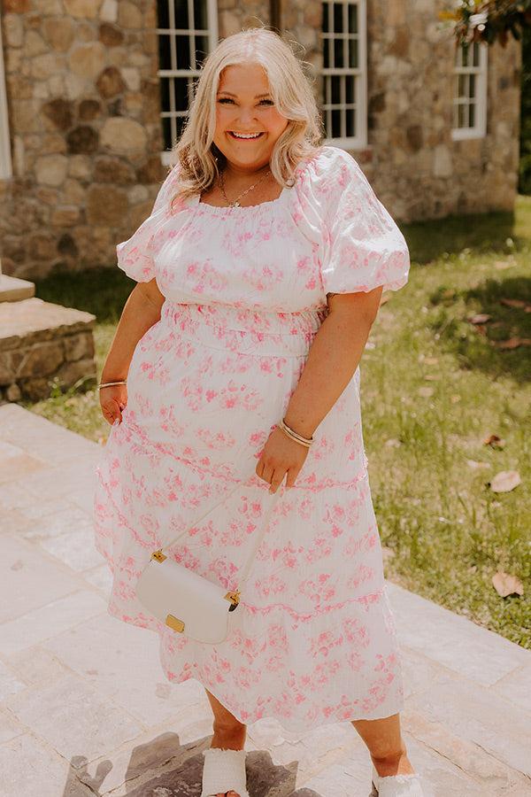 Impressions Sweet Pea Floral Midi Dress Curves