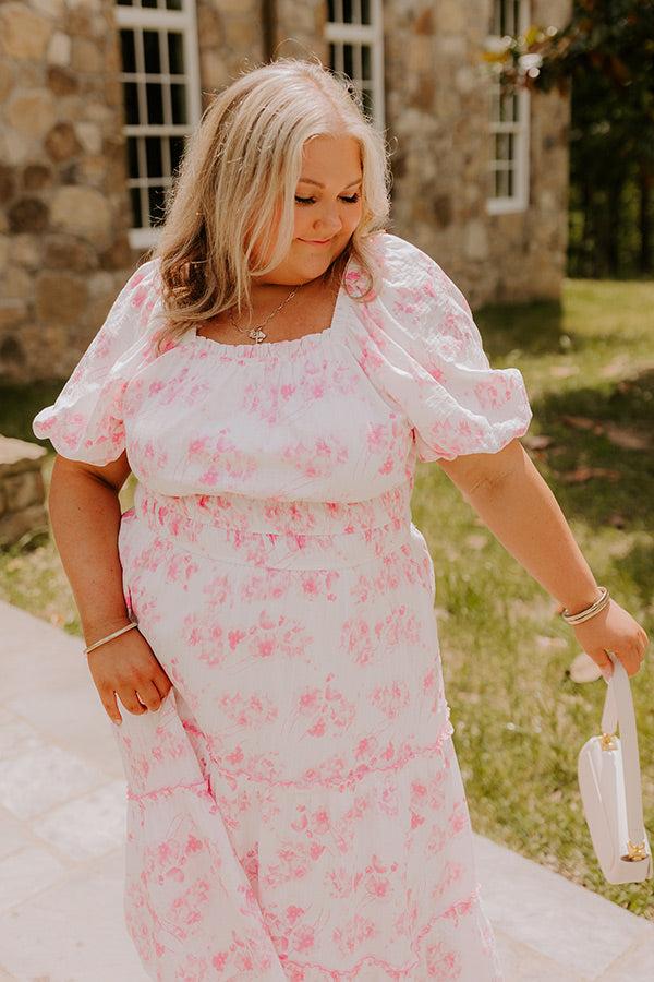 Impressions Sweet Pea Floral Midi Dress Curves