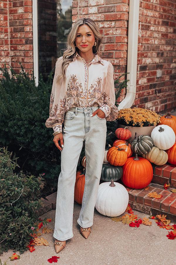 Impressions Sweet Perspective Floral Button Up