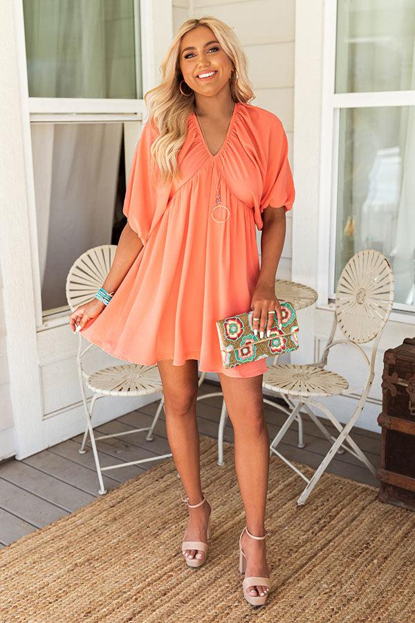 Impressions Sweet Remedy Babydoll Dress In Coral