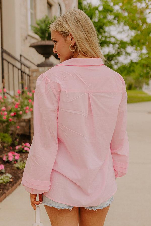 Impressions Sweet Smile Button Down Top