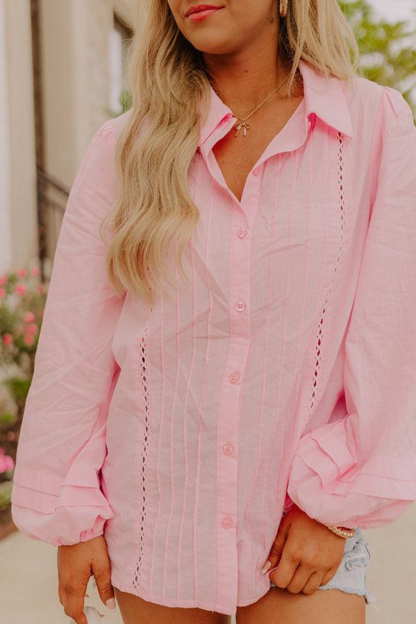 Impressions Sweet Smile Button Down Top