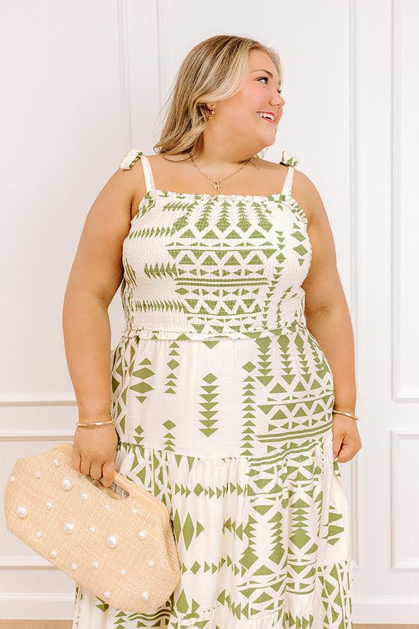 Impressions Sweet Smile Smocked Midi Dress Curves