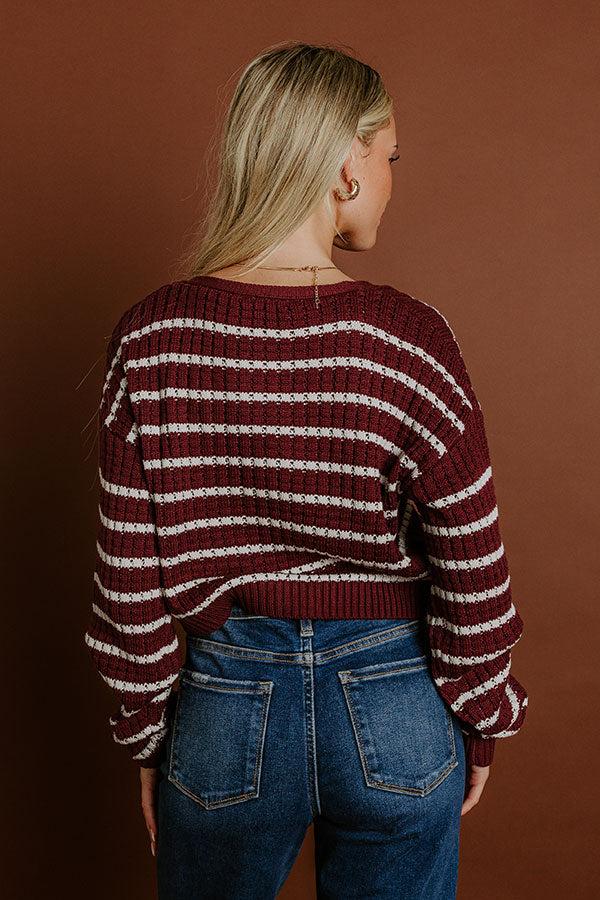 Impressions Sweet Stripes Knit Crop Cardigan