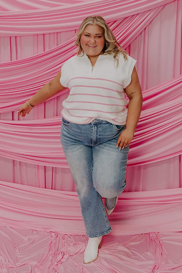 Impressions Sweet Treat Stripe Sweater Top Curves