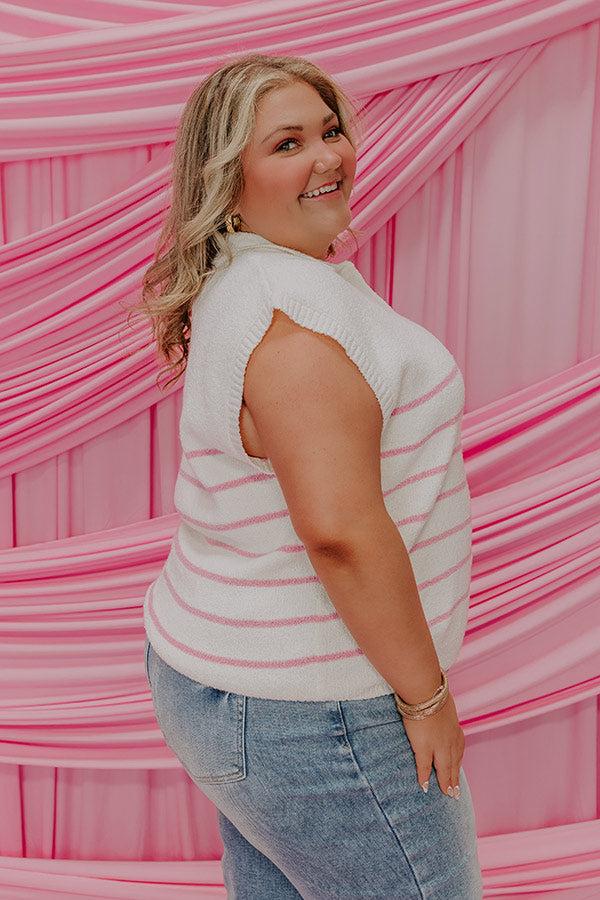 Impressions Sweet Treat Stripe Sweater Top Curves