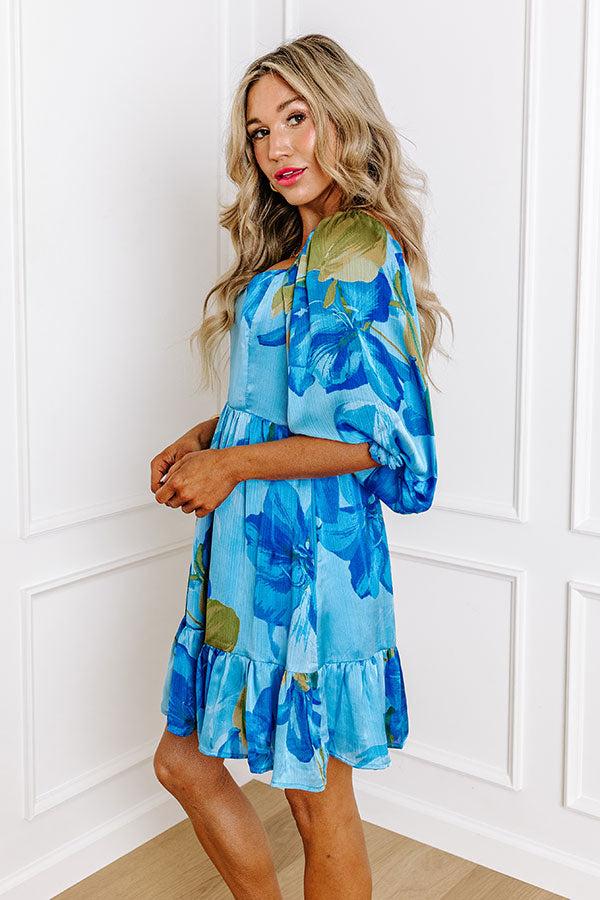 Impressions Sweethearts Floral Mini Dress In Blue