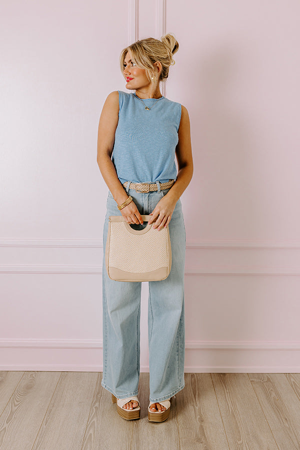 Impressions Take A Cruise Knit Top in Sky Blue