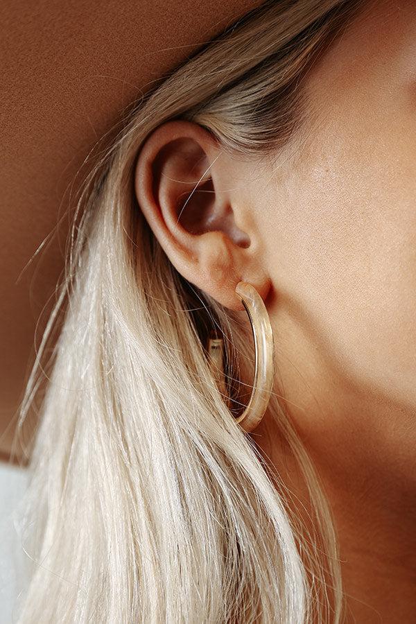 Impressions Take A Walk Hoop Earrings In Champagne