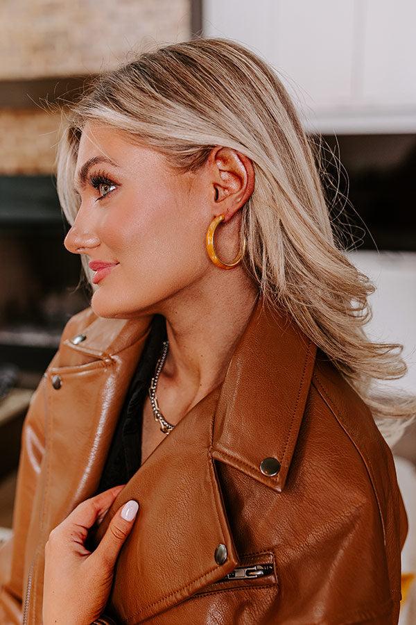 Impressions Take A Walk Hoop Earrings In Orange