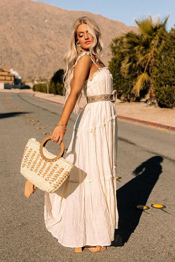 Impressions Take Me To Taos Ruffle Midi In Cream