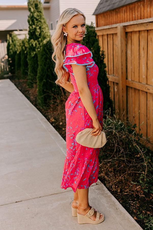 Impressions Talk Of The Town Smocked Midi Dress