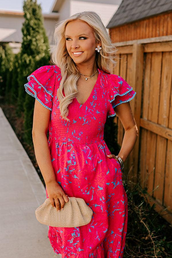 Impressions Talk Of The Town Smocked Midi Dress