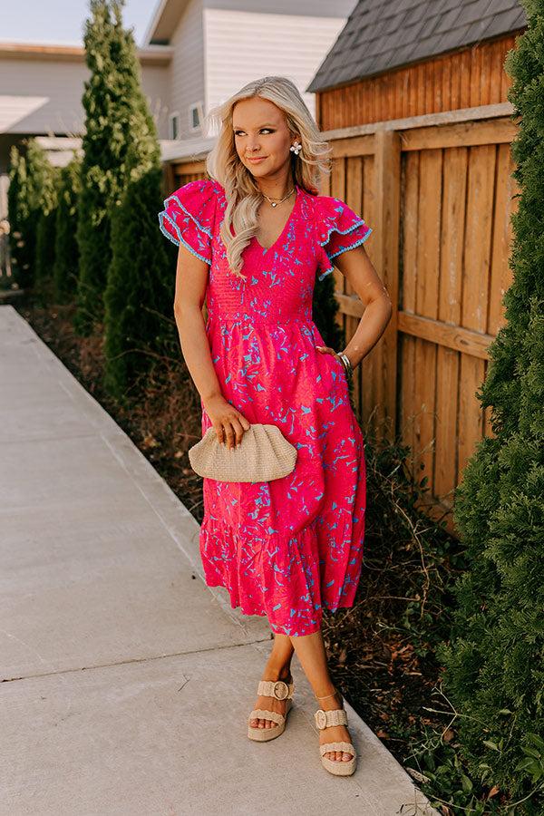 Impressions Talk Of The Town Smocked Midi Dress