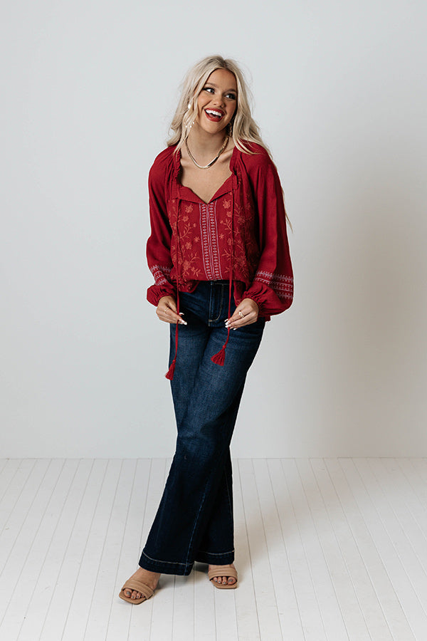 Impressions Tavern Nights Embroidered Shift Top