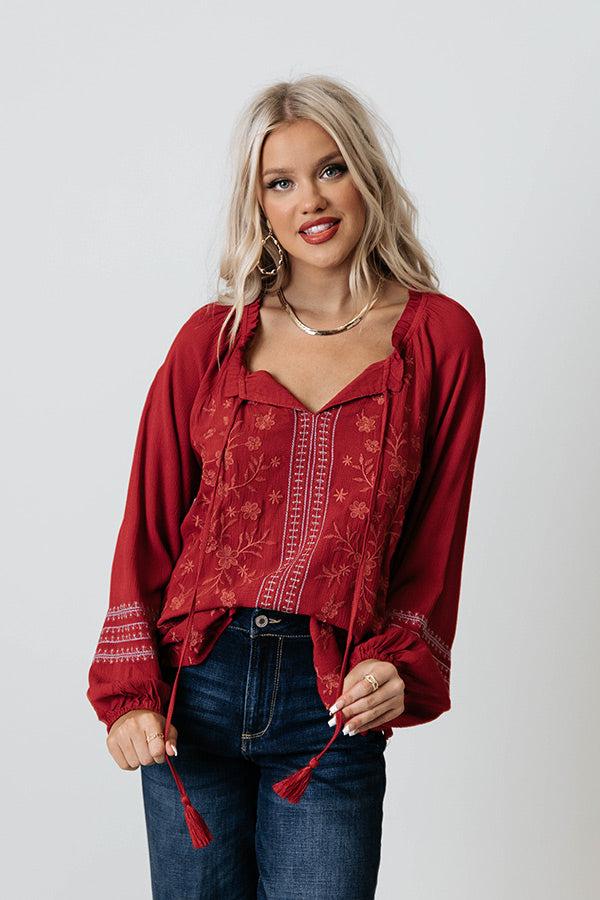 Impressions Tavern Nights Embroidered Shift Top
