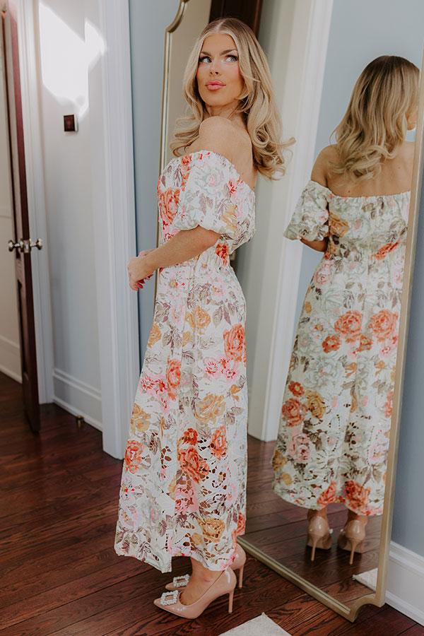 Impressions Tea Garden Chic Floral Midi Dress