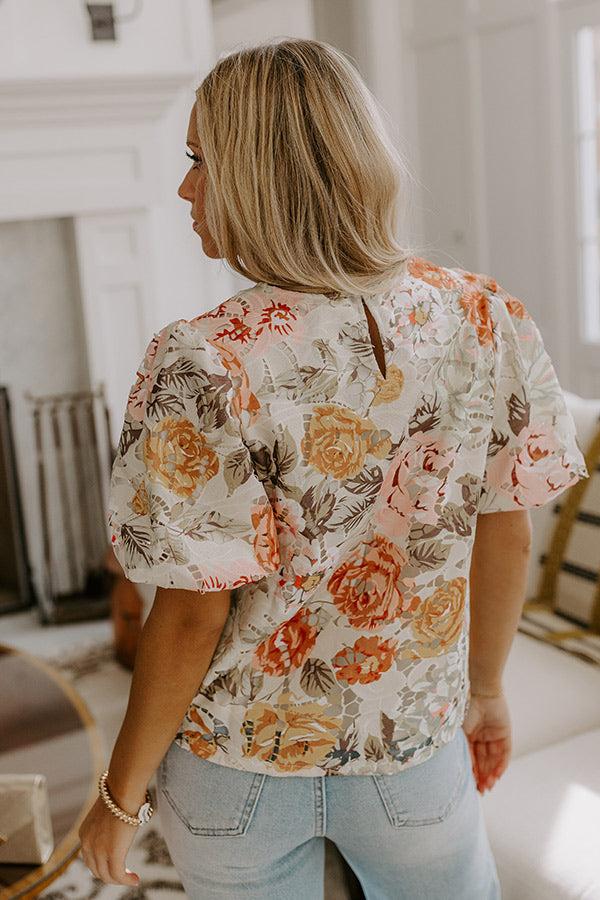 Impressions Tea Garden Chic Floral Top