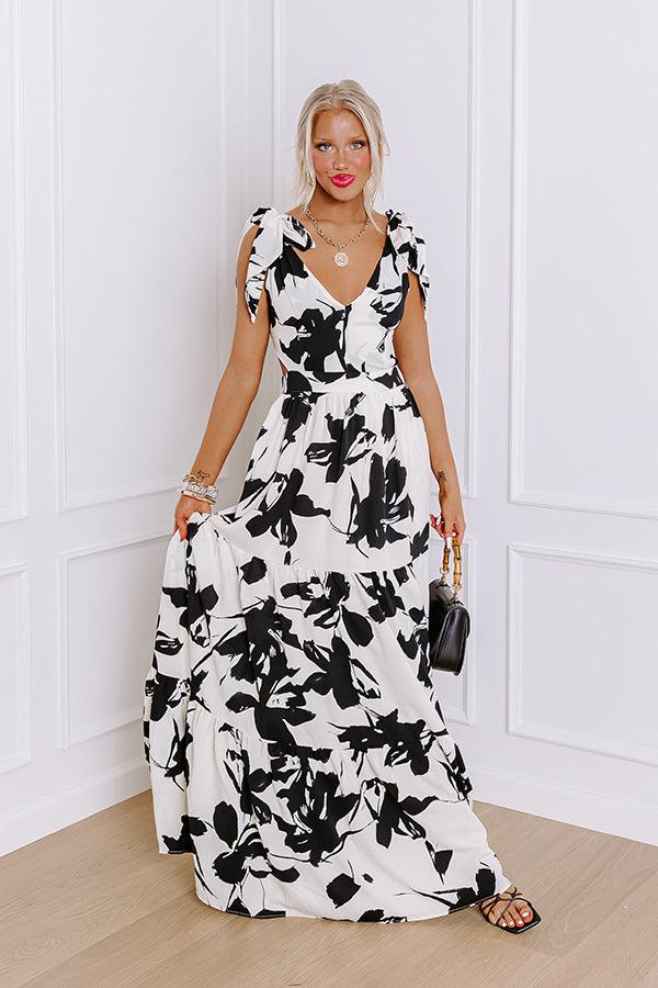 Impressions Tea Garden Party Maxi Dress In Cream