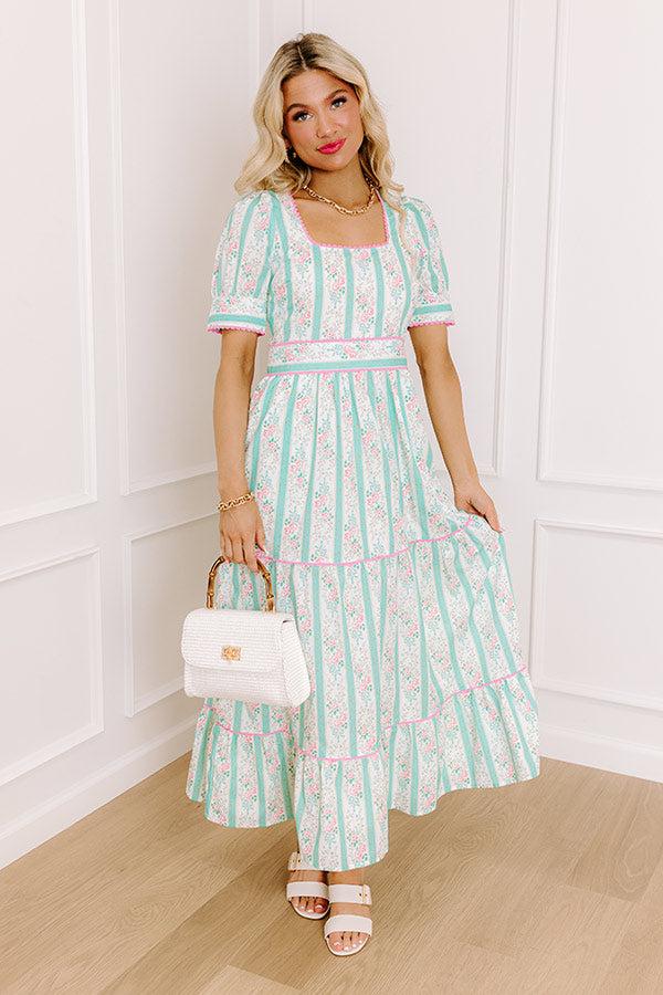 Impressions Tea Party Ready Stripe Midi Dress
