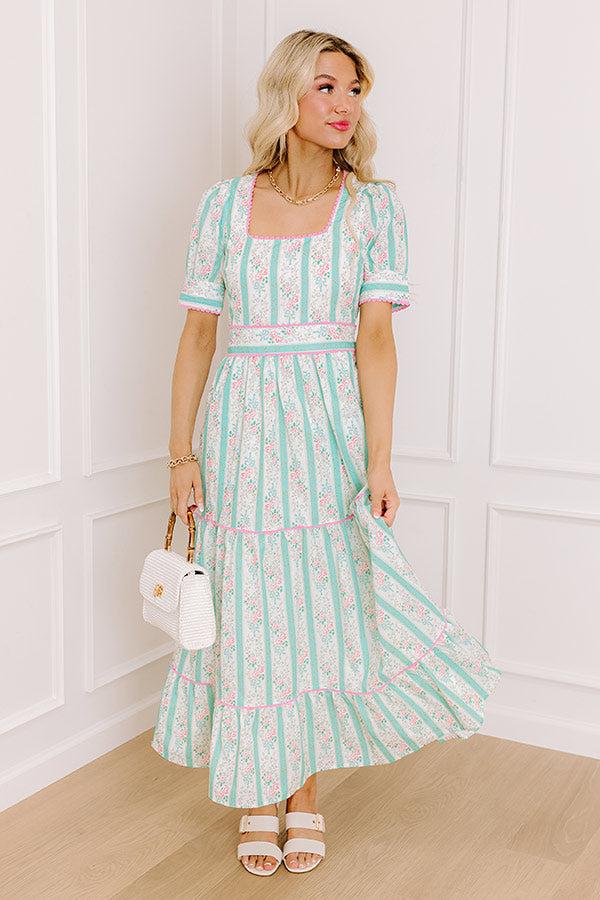 Impressions Tea Party Ready Stripe Midi Dress