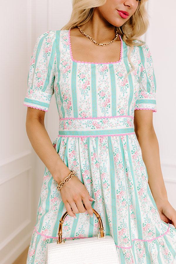 Impressions Tea Party Ready Stripe Midi Dress
