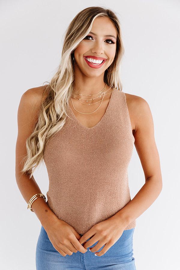 Impressions Tender And Kind Knit Top In Camel